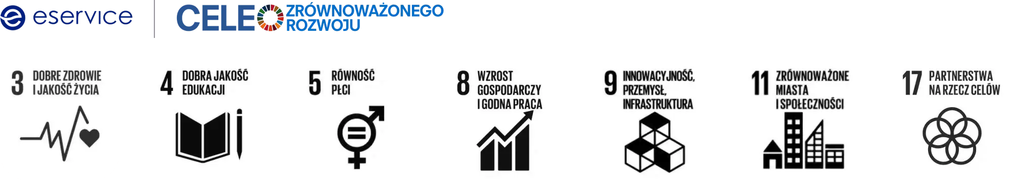 Lista celów do których eService przykłada szczególną wagę z numerami i opisami.