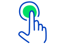 Niebieska ikona przedstawiająca pełną integracje kanałów sprzedaży