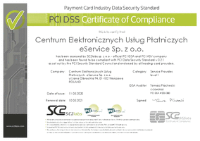 Certyficate PCI DSS