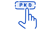 Niebieska ikona przedstawiająca kod PKD
