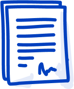 Niebieska ikonka przedstawiająca zaakceptowaną umowę dotyczącą uruchomienia płatności online