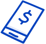 Smartphone icon with dollar sign on display